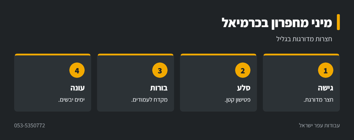 אינפוגרפיקה: עבודה עם מיני מחפרון בכרמיאל