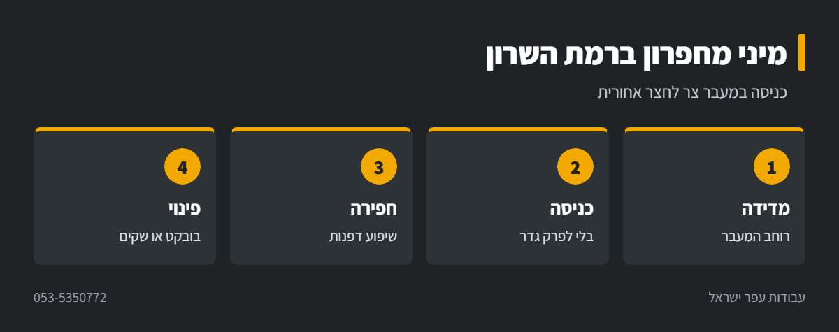 אינפוגרפיקה: מיני מחפרון בחצר אחורית ברמת השרון
