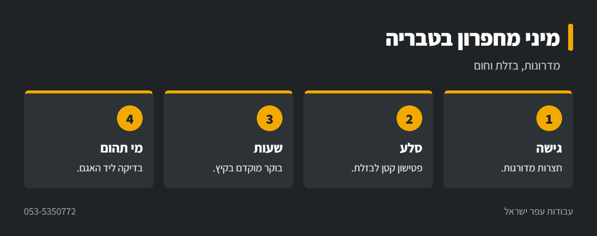 אינפוגרפיקה: עבודה עם מיני מחפרון בטבריה